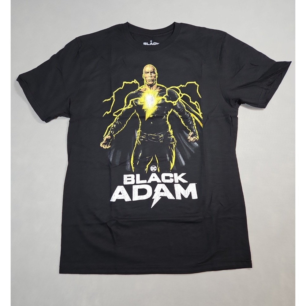 Black Adam DC Comics Black Graphic T Shirt Mens Size Medium NWOT